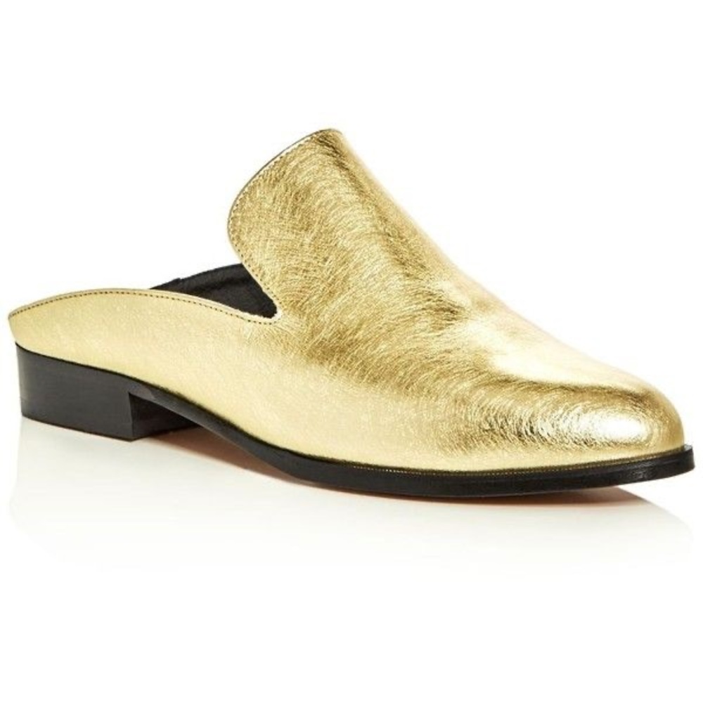 Robert Clergerie gold loafer mules 38 1/2